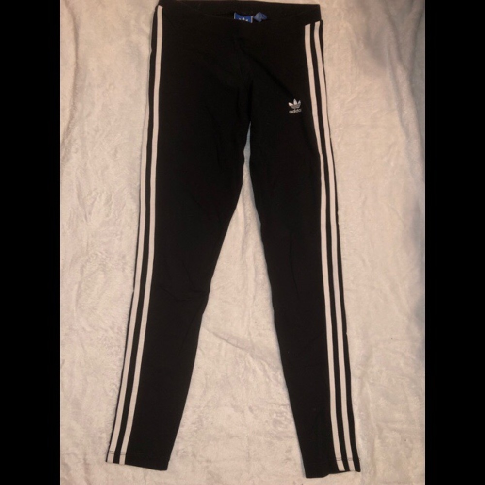 Adidas Black and white striped leggings